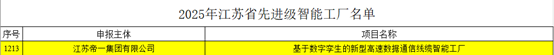 江苏k8凯发集团：智能造作与数字化转型再传喜报，连获江苏省先进级智能工厂、江苏省智能造作车间和五星级上云企业认定(图2)